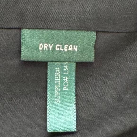 Lauren Ralph Lauren Two-Button Blazer Jacket Cotton Embroidered Logo Black 16 - Picture 10 of 11